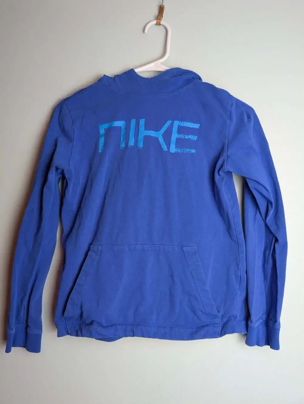Nike Blue Long Sleeve Lightweight Hoodie Sweatshirt Size Large